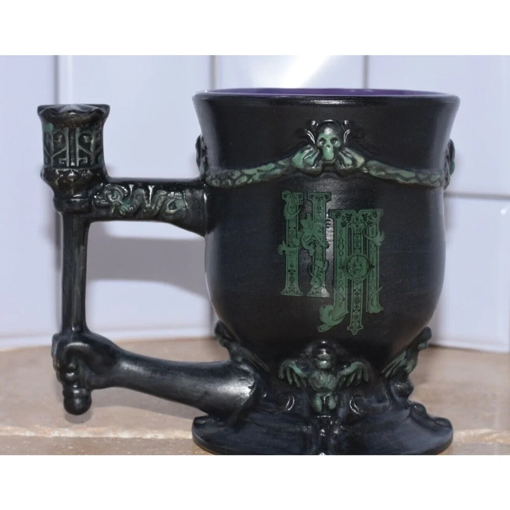 Disney Parks The Haunted Mansion Plaque Ceramic Pedestal Coffee Mug Cup